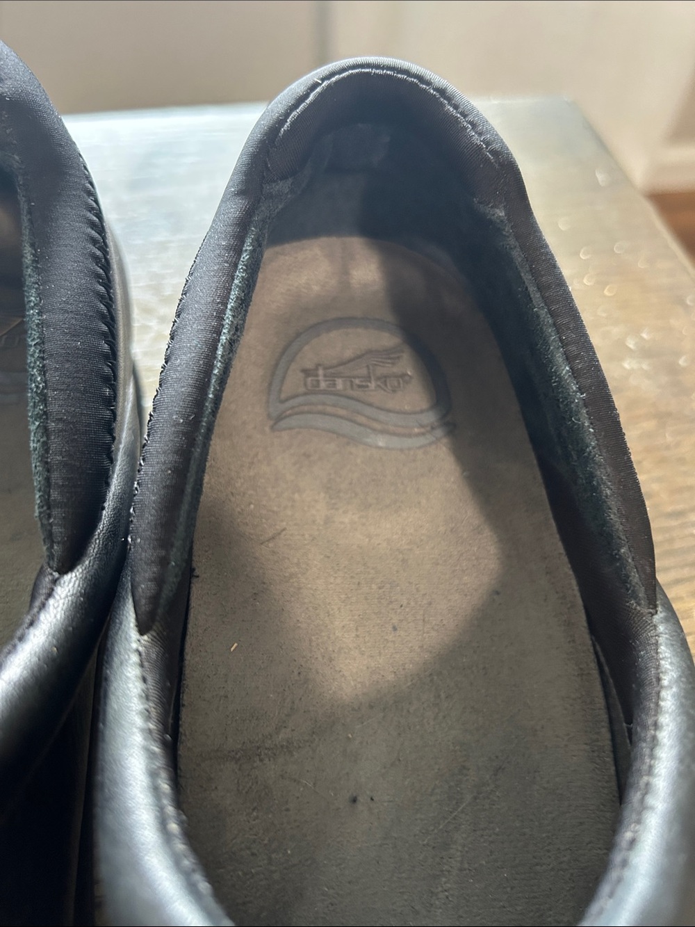 Dansko Non Slip Black Leather Slip-On Clogs View 4